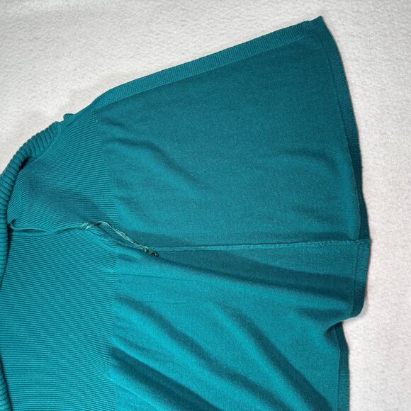 Alfani Lg Cardigan Angora Blend Teal Green Shawl Collar Single Button Closure rd - Picture 16 of 16